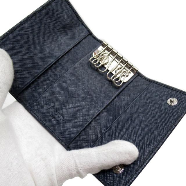 PRADA プラダ サフィアーノ キーケース ネイビー 4連