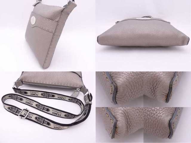 FENDI フェンディ セレリア 斜め掛けショルダーバッグ メタリックグレー 14055 レディース【中古】 e54642g