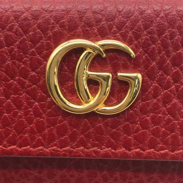 GUCCI グッチ GGマーモント 523277 三つ折り財布 レッド 14060 ユニセックス【中古】 z0110