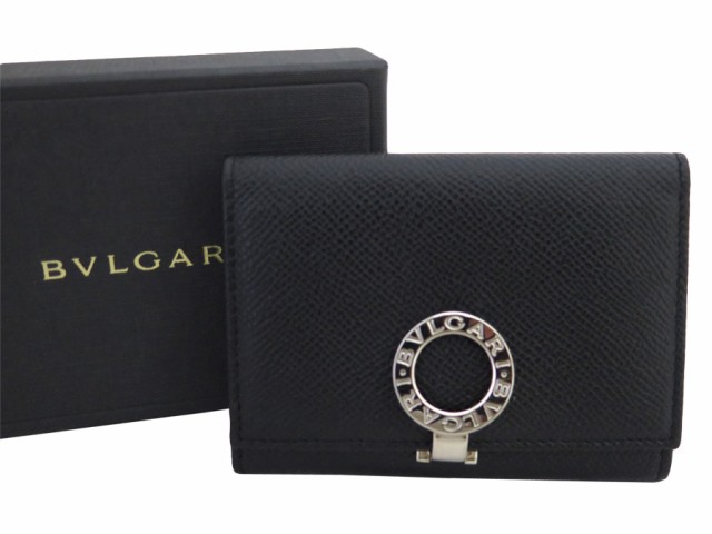 BVLGARI ブルガリ カードケース ブラックｘシルバー 14054 ユニ