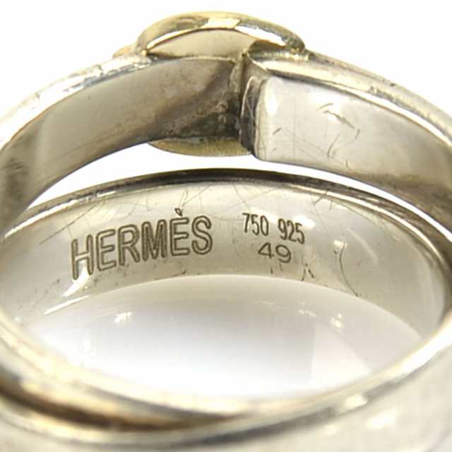 HERMES エルメス ダブルトゥルー リング・指輪 8.5号 シルバー 14069 レディース【中古】 r9707f