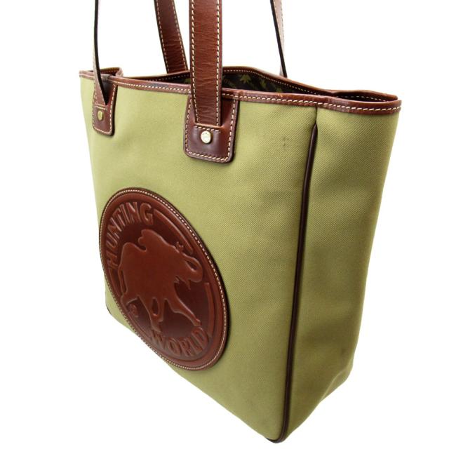 HUNTING WORLD ハンティングワールド ショルダーバッグ カーキ×ブラウン 14058 ユニセックス【中古】 h30746a HUNTING WORLD ハンティングワールド ショルダーバッグ カーキ