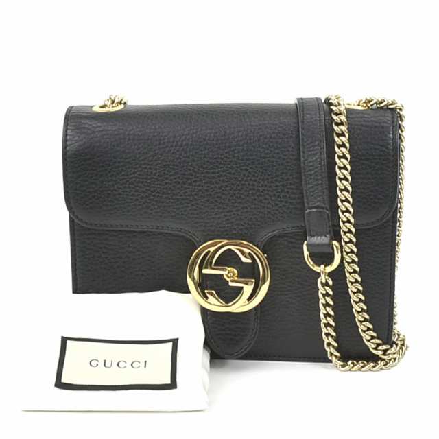 GUCCI グッチ 510304 斜め掛けショルダーバッグ ブラック/ライトゴールド 14054 レディース【中古】 e56533k