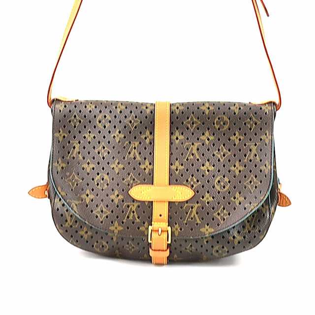 LOUIS VUITTON ルイ ヴィトン ソミュール30 モノグラム ペルフォ M93998 斜め掛けショルダーバッグ ブラウン 14057  ユニセックス【中古】