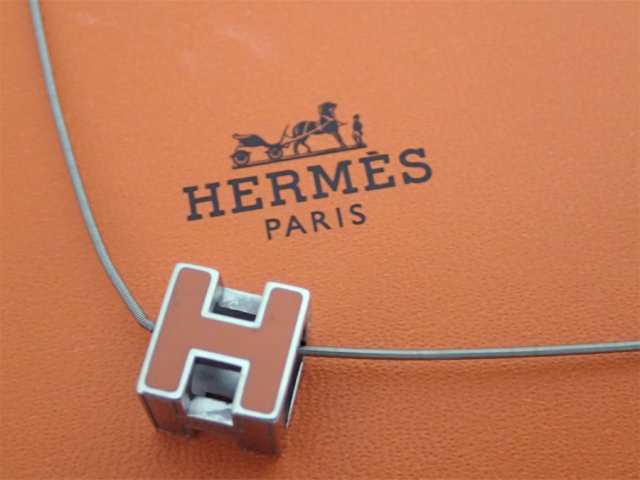 HERMES エルメス Hキューブ カージュドアッシュ ネックレス シルバーｘ