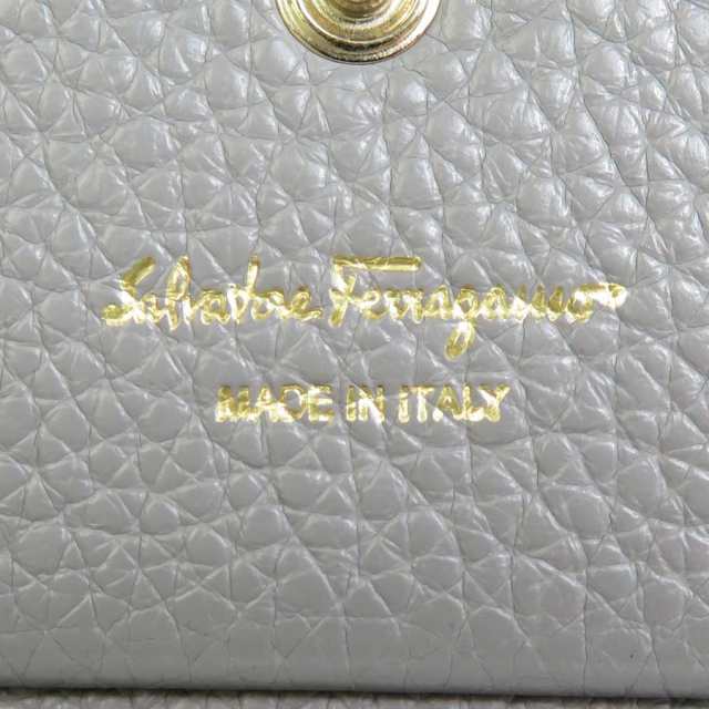 FERRAGAMO フェラガモ　ガンチーニ　二つ折り財布　グレー