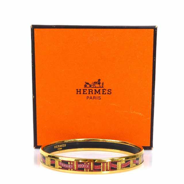 HERMES エルメス エマイユ バングル ブレスレット ゴールド/ブラック