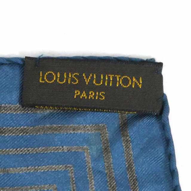 ルイ ヴィトン LOUIS VUITTON スカーフ シルク ダークブルー/ブラウン ユニセックス 送料無料 e56663i