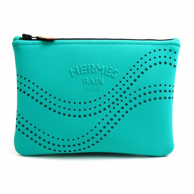 HERMES エルメス BAIN ポーチ マルチケース グリーン 14065 ユニ ...