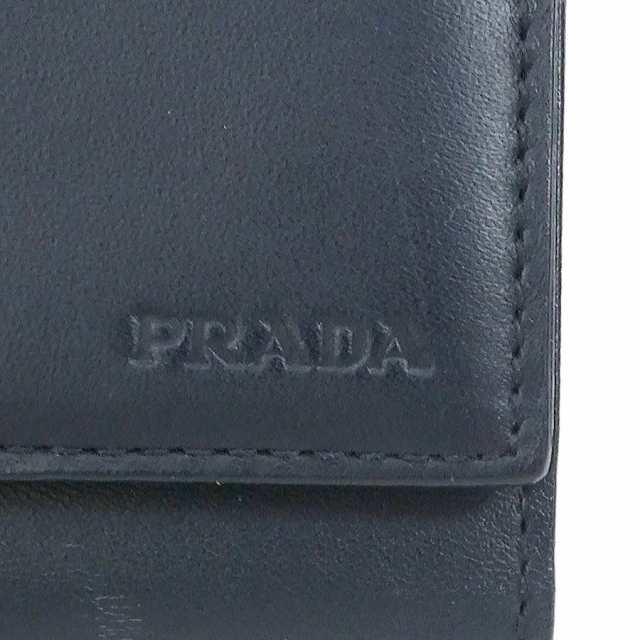 PRADA プラダ キーケース ネイビー/シルバー 14066 メンズ【中古