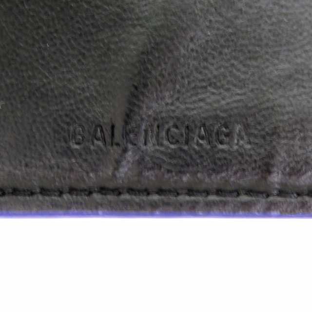 バレンシアガ BALENCIAGA 三つ折り財布 レザー パープル系マルチカラー