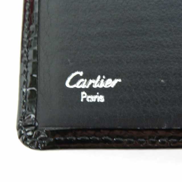 CARTIER カルティエ 二つ折り財布 ブラック 14054 ユニセックス【中古