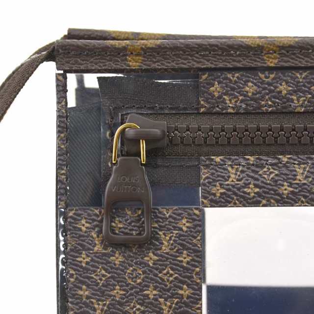 LOUIS VUITTON ルイ ヴィトン スタンド ポーチ モノグラム チェス M81588 クラッチバッグ ブラウン 14057 メンズ【中古】  99692g