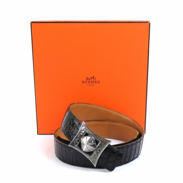 HERMES エルメス トゥアレグ ベルト ブラック 14054 ユニセックス【中古】 99713a