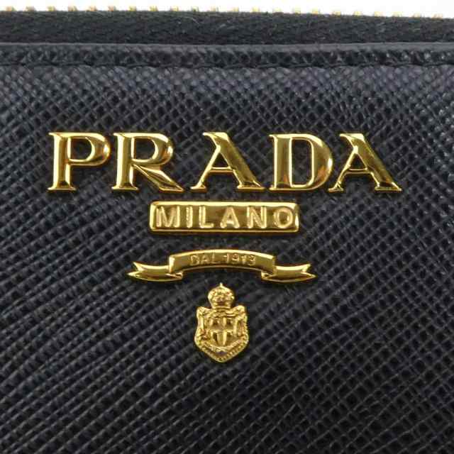 PRADA プラダ 二つ折り長財布 ブラック 14054 ユニセックス【中古