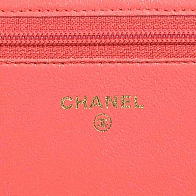 シャネル CHANEL ウォレットチェーン Vステッチ レザー/メタル ピンク/ゴールド レディース 送料無料 e57020f