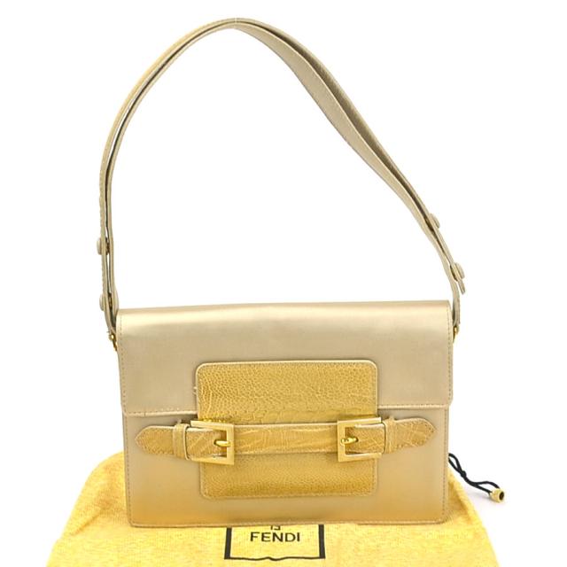 FENDI フェンディ ショルダーバッグ ゴールド/ベージュ 14068 レディース【中古】 e57046aの通販は
