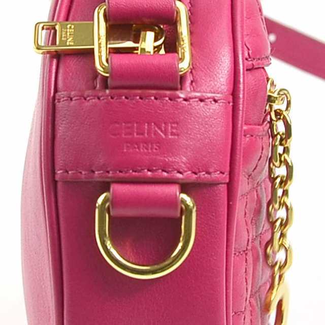 CELINE セリーヌ Cチャーム 斜め掛けショルダーバッグ ピンク 14061 レディース【中古】 r9891a