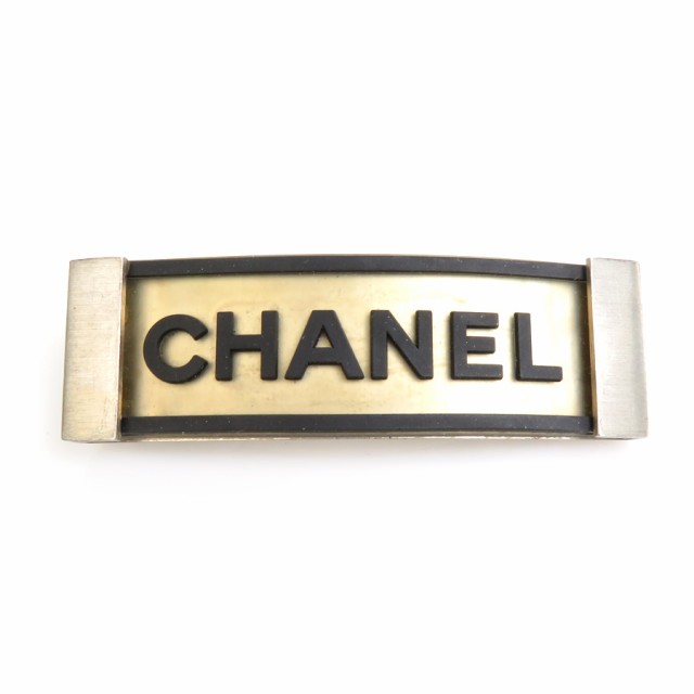 CHANEL シャネル ロゴ バレッタ シルバー/ブラック 14069 レディース【中古】 e58057i