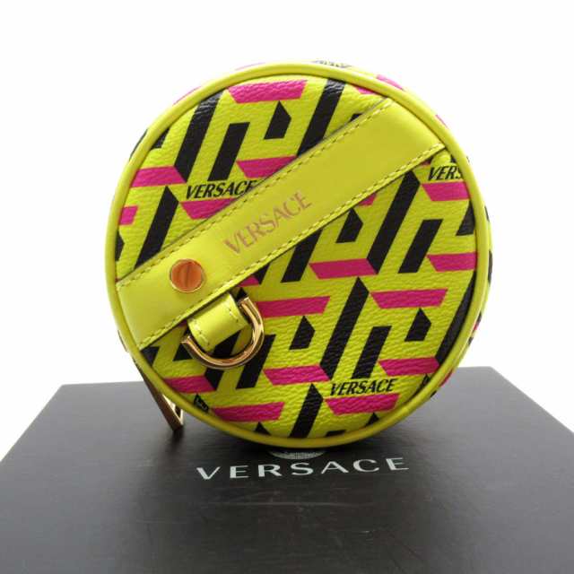 Gianni Versace ジャンニ ヴェルサーチ ポーチ イエロー×ブラック×マゼンタ 14063 ユニセックス【中古】 t19201a