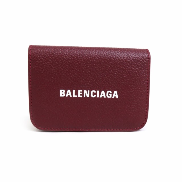 BALENCIAGA バレンシアガ 三つ折り財布 ボルドー 14070 ユニセックス【中古】 h30085g