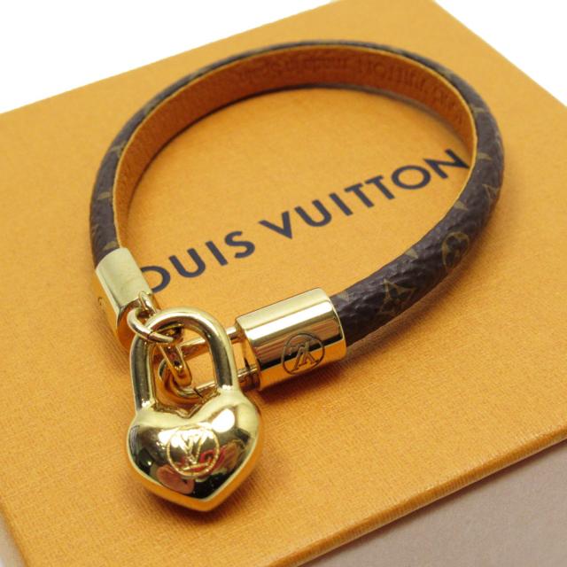LOUIS VUITTON ルイ ヴィトン ブラスレ クレイジー インロック M6451 ブレスレット ブラウン/ゴールド 14057 レディース【中古】 w0038gの通販は