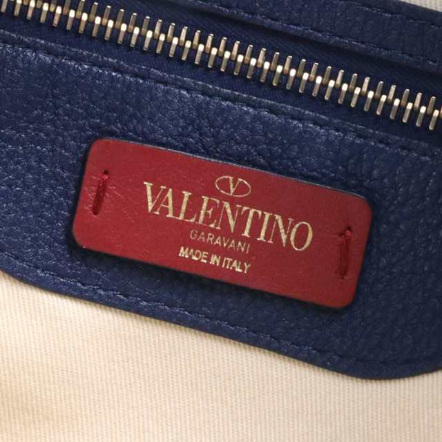 Valentino Garavani ヴァレンティノ ガラヴァーニ ハンドバッグ 斜め掛けショルダーバッグ ネイビー 14066 レディース【中古】  a0262