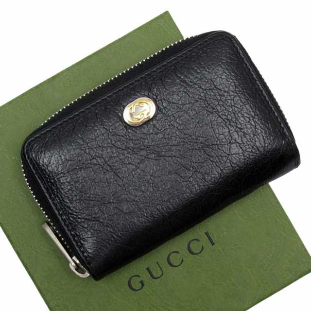 GUCCI グッチ インターロッキングG 581530 コインケース カードケース ブラック 14054 ユニセックス【中古】 w0153a