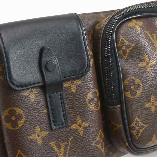 LOUIS VUITTON ルイ ヴィトン クリストファー バムバッグ モノグラムマカサー M45337 ボディバッグ ブラウン/ブラック 14057  メンズ【中