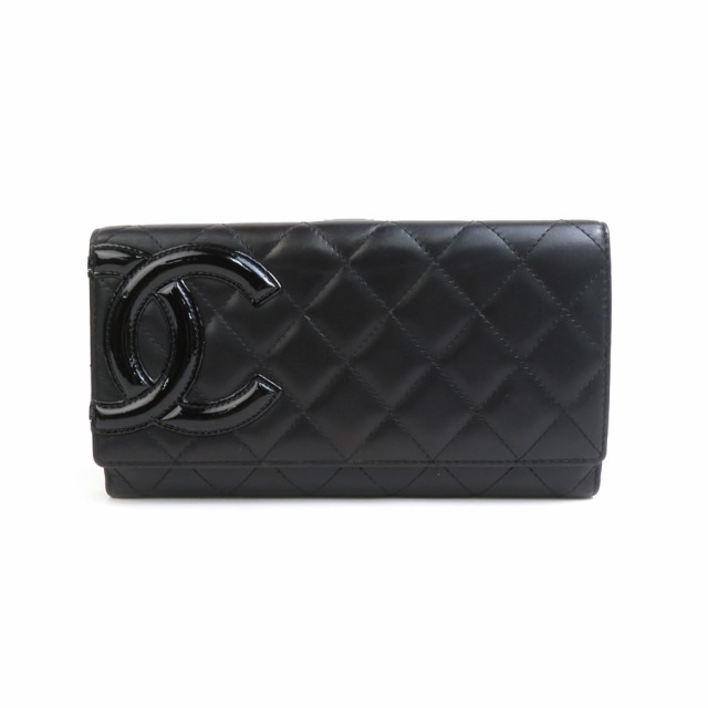 CHANEL シャネル Cambon Line 二つ折り長財布 ブラック 14054 レディース【中古】 99887f