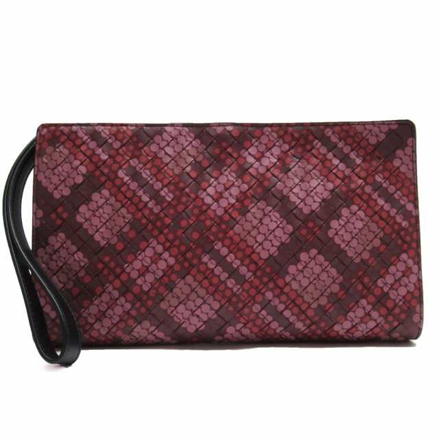 BOTTEGAVENETA ボッテガヴェネタ イントレチャート セカンドバッグ ボルドー 14070 メンズ【中古】 g4073g