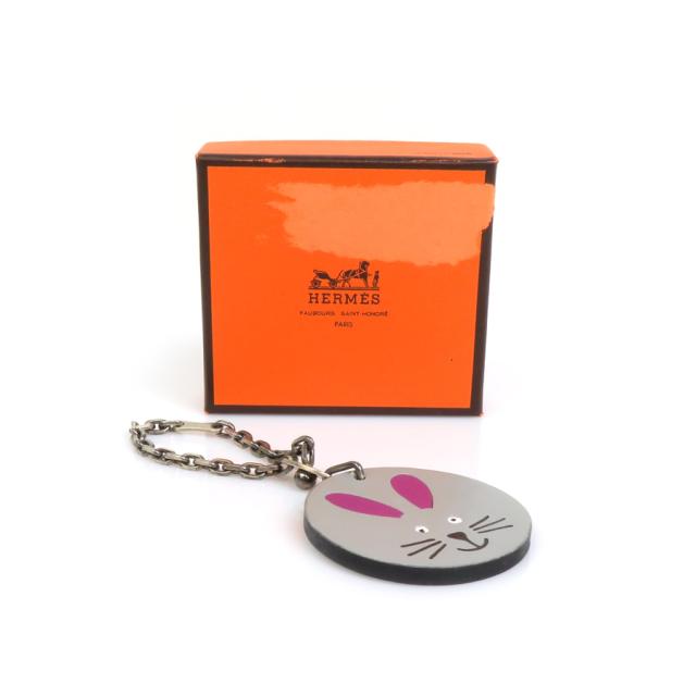HERMES エルメス ウサギ ラビット チャーム グレー 14055 ユニセックス