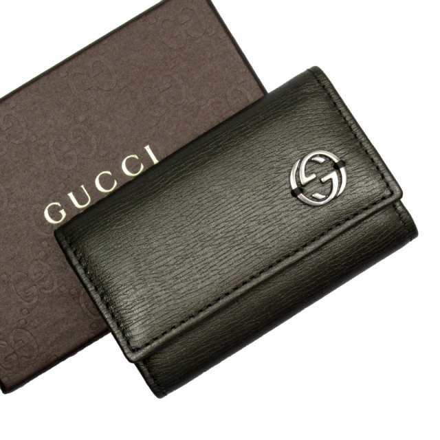 GUCCI グッチ インターロッキングG 256337 キーケース カーキグレー/シルバー 14055 ユニセックス【中古】 w0428g