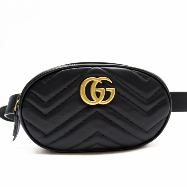 GUCCI グッチ GGマーモント 476434 ウエストバッグ ベルトバッグ ブラック 14054 ユニセックス【中古】 w0479i