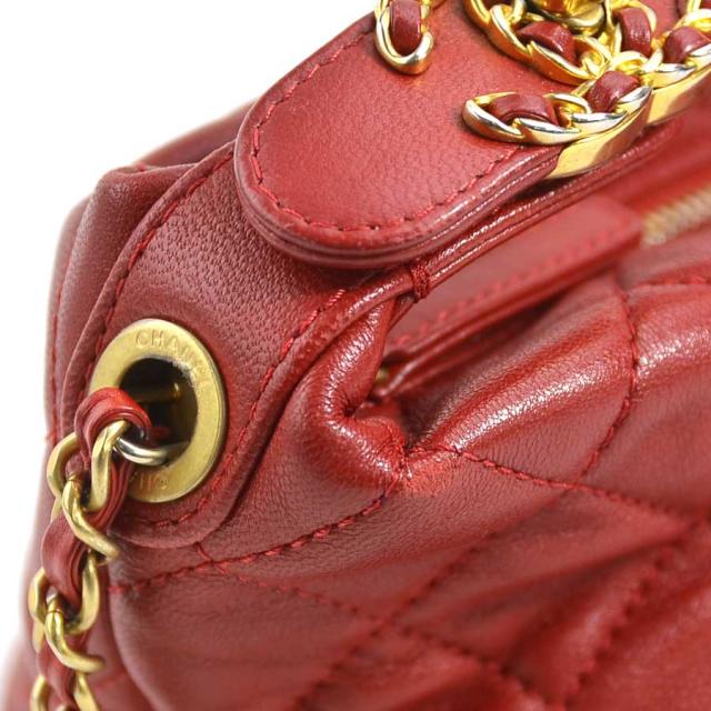 CHANEL シャネル マトラッセ 斜め掛けショルダーバッグ レッド 14060