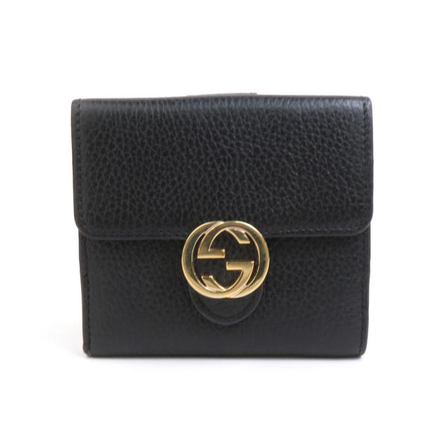 GUCCI グッチ インターロッキングG 598167 二つ折り財布 ブラック 14054 ユニセックス【中古】 h30315fの通販は 27,860円