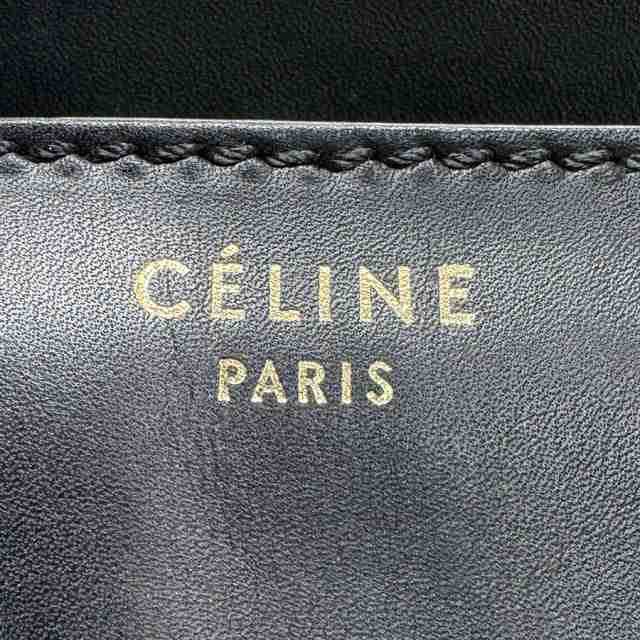 CELINE セリーヌ ラゲージ ミニ ショッパー ハンドバッグ ブラック/オフホワイト 14054 レディース【中古】 z1266の通販は