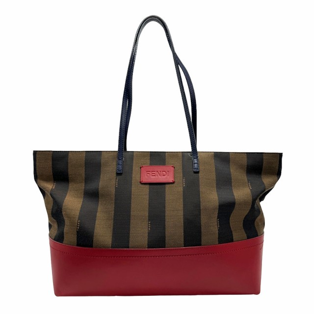 FENDI フェンディ ペカン ショルダーバッグ トートバッグ ブラウン/レッド/ネイビー 14057 レディース【中古】 z1446｜au PAY  マーケット