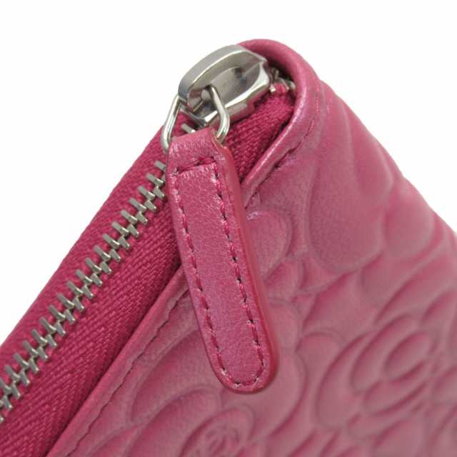 CHANEL シャネル カメリア ラウンドファスナー長財布 ピンク