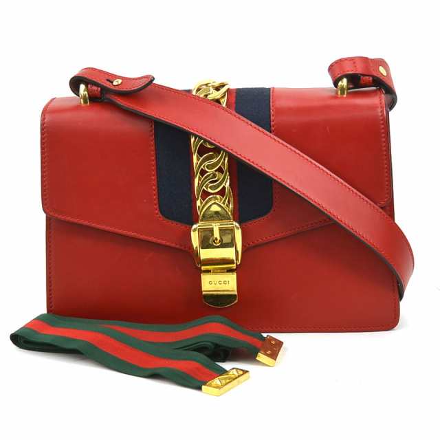 GUCCI グッチ シルヴィ 421882 ショルダーバッグ レッド 14068 レディース【中古】 e58802