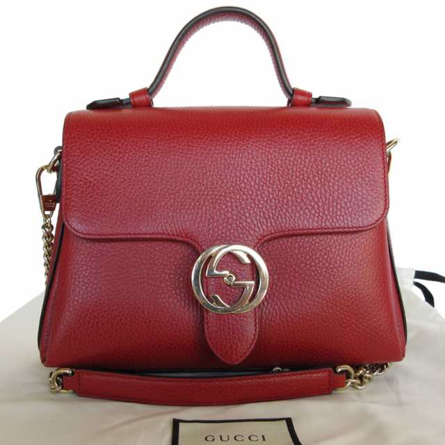 GUCCI グッチ インターロッキングG 510302 ハンドバッグ ショルダーバッグ レッド 14060 レディース【中古】 s0306a