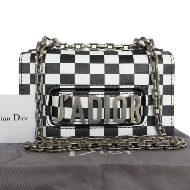 Christian Dior クリスチャンディオール JA DIOR ショルダーバッグ ブラック×ホワイト 14054 レディース【中古】 s0331iの通販は