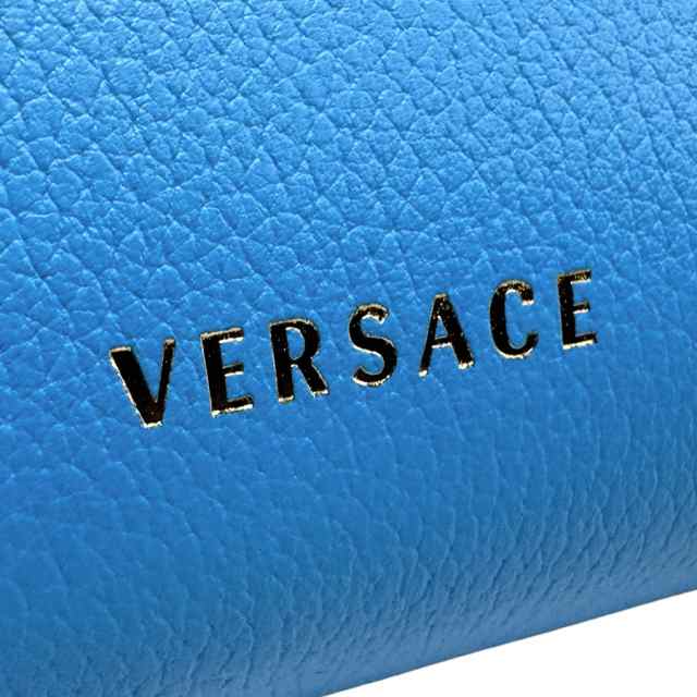 VERSACE ヴェルサーチ メデューサ ショルダーウォレット ブルー 14067 レディース【中古】 z1672