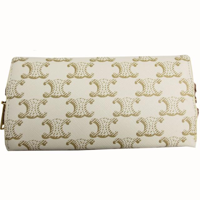 CELINE セリーヌ トリオンフ 斜め掛けショルダーバッグ ショルダーポーチ オフホワイト/ブラウン 14056 レディース【中古】 s0341i CELINE セリーヌ トリオンフ 斜め掛けショルダーバッグ ショルダー