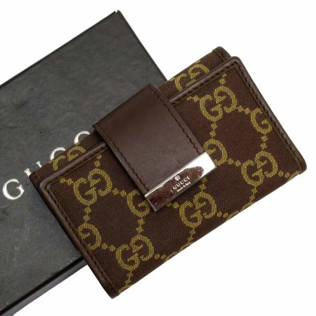 GUCCI グッチ GGキャンバス キーケース ブラウン/ベージュ 14057 ユニセックス【中古】 w0680j