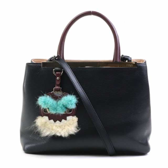 FENDI フェンディ トゥージュール モンスター ハンドバッグ ショルダーバッグ ブラック/バーガンディ 14054 レディース【中古】 e58958a