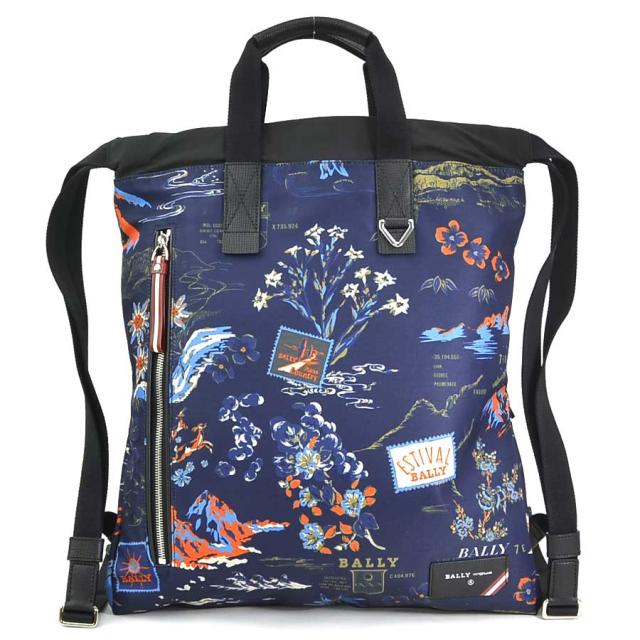 BALLY バリー リュック ネイビー 14066 メンズ【中古】 55711gの通販は 26,850円