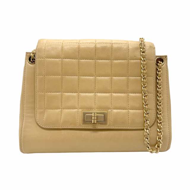 CHANEL シャネル 2.55 チョコバー ショルダーバッグ ベージュ 14059 レディース【中古】 n0244