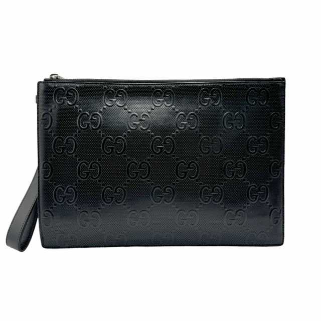 GUCCI グッチ GGエンボス 625569 クラッチバッグ ブラック 14054 メンズ【中古】 z2149