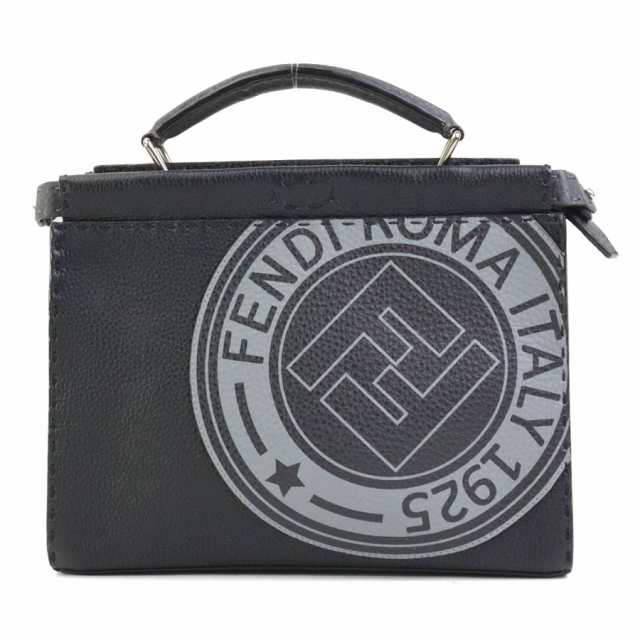 FENDI フェンディ ピーカブー フィット 7VA442-A4BH ハンドバッグ ショルダーバッグ ブラック/グレー 14054 メンズ【中古】 e59112a